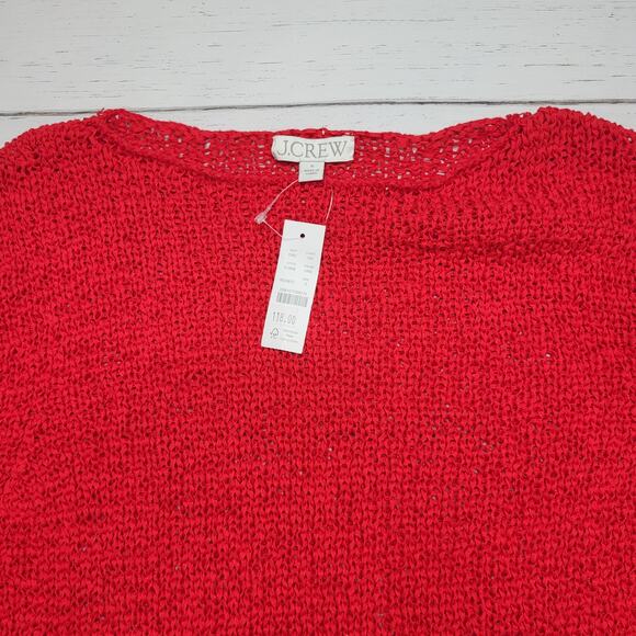 J Crew Montauk Pullover Sweater Vintage Red Loose Knit Wide Neck Relaxed Small - Picture 5 of 8